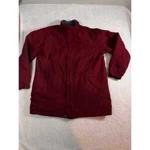 LL Bean Mens Red Full Zip Jacket Outdoor Casual Warm Coat Size Large